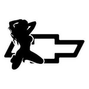 Vinyl Decal for Window - Chevy Logo w/ Girl